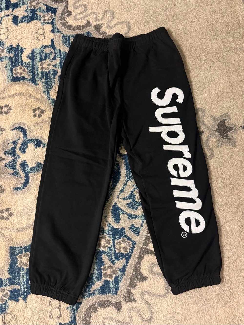 Black Supreme Sweatpants